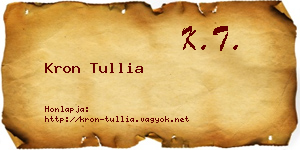 Kron Tullia névjegykártya